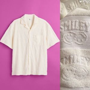 Smiley X H&M Relaxed Fit Textured Terrycloth Button Down